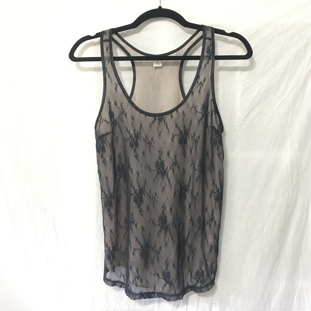 Old Navy Blue Lace Overlay Tank Top Small